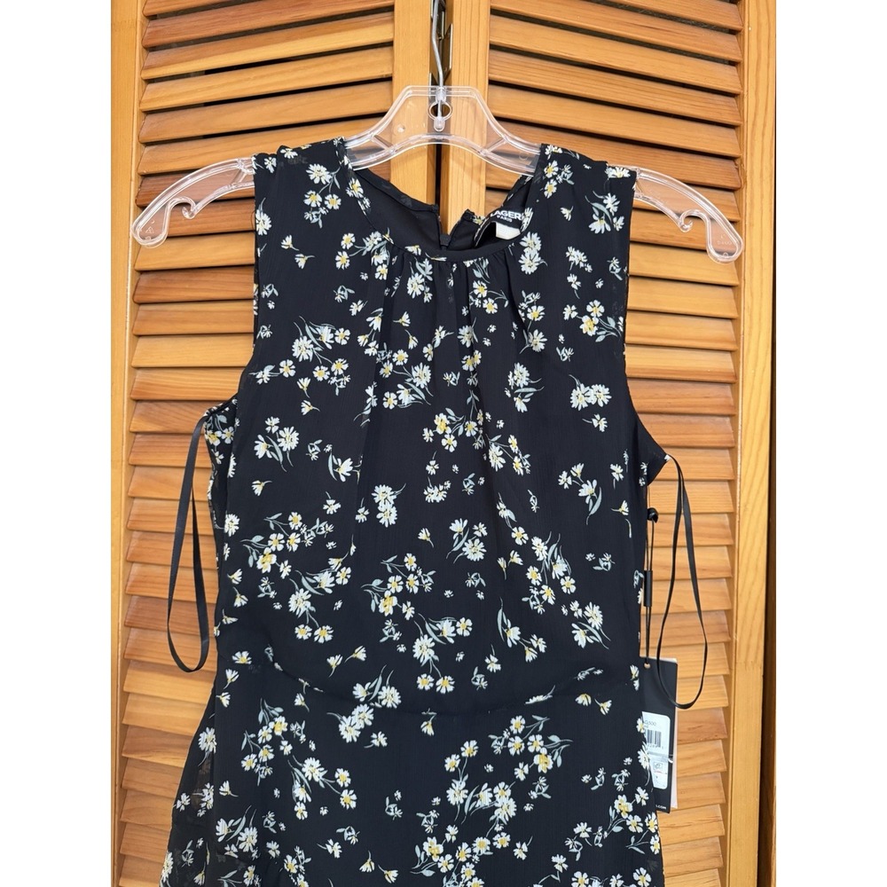 Karl Lagerfeld Women's Floral Sleeveless Ruffle Maxi Dress Black Floral NWT Sz 0 - Picture 3 of 8